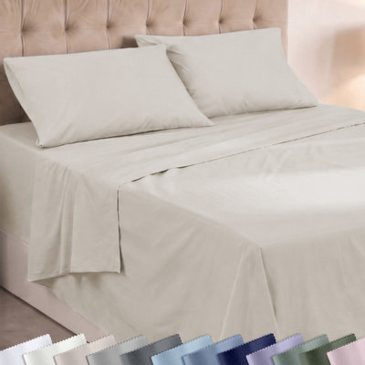 California Design Den Super Soft Sheet Set - 100% Cotton, Lightweight, Velvety-soft Matte Finish, Breathable In Beige