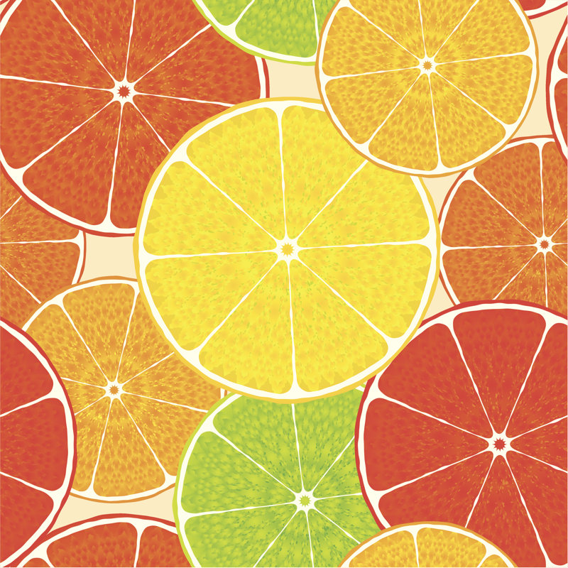 Claria " Abstract Citrus ", 20" H x 20" W  
