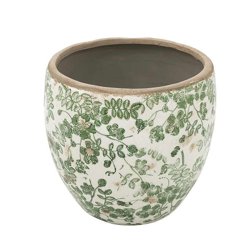 Vase en céramique à motif floral 5,1 x 5,1 x 4,5