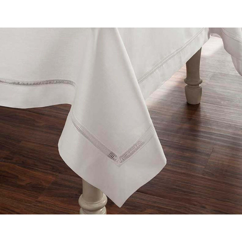 Doric Linen Tablecloth, 108" x 72", Ivory
