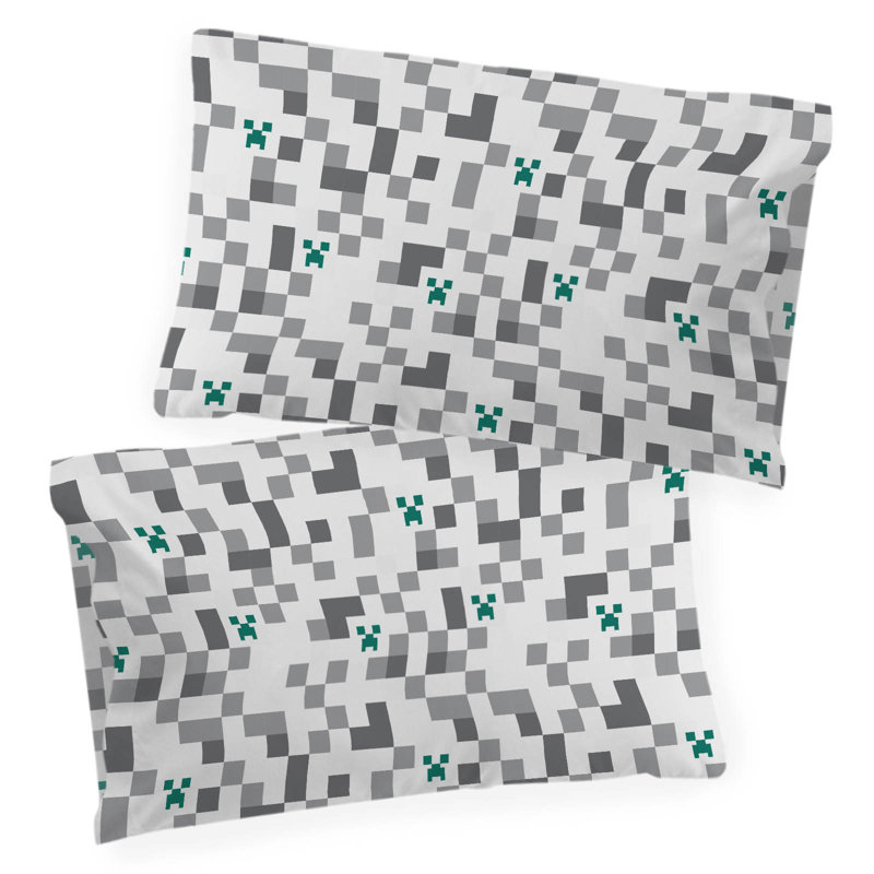Minecraft Creeper Checkered 100% Cotton Single Duvet Cover Set 