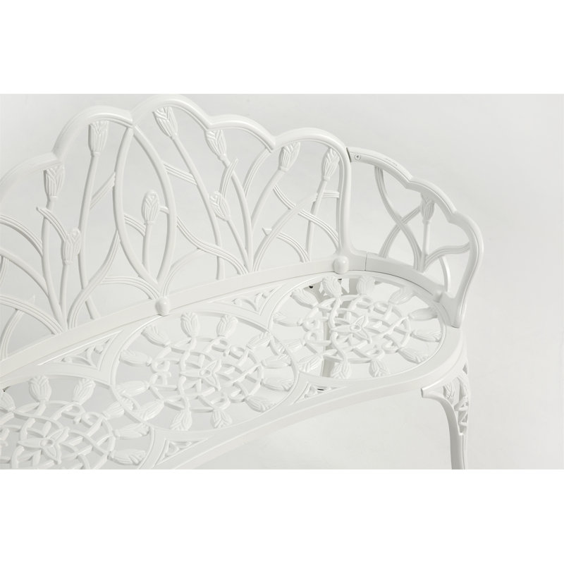 Banc en fonte d'aluminium (excluant la table), Blanc