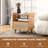 Bay Isle Home™ Bamboo Rattan Nightstand Boho Bedside End Table W/ Drawer & Wood Legs -1866654220
