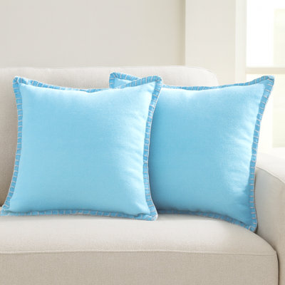 Ensemble de 2 coussins décoratifs en coton bleu vif