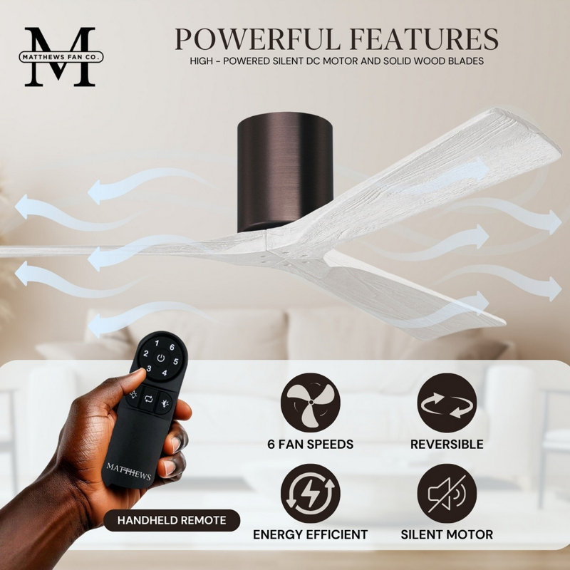 Irene Ceiling Fan, Brushed Bronze, Matte White, 60"