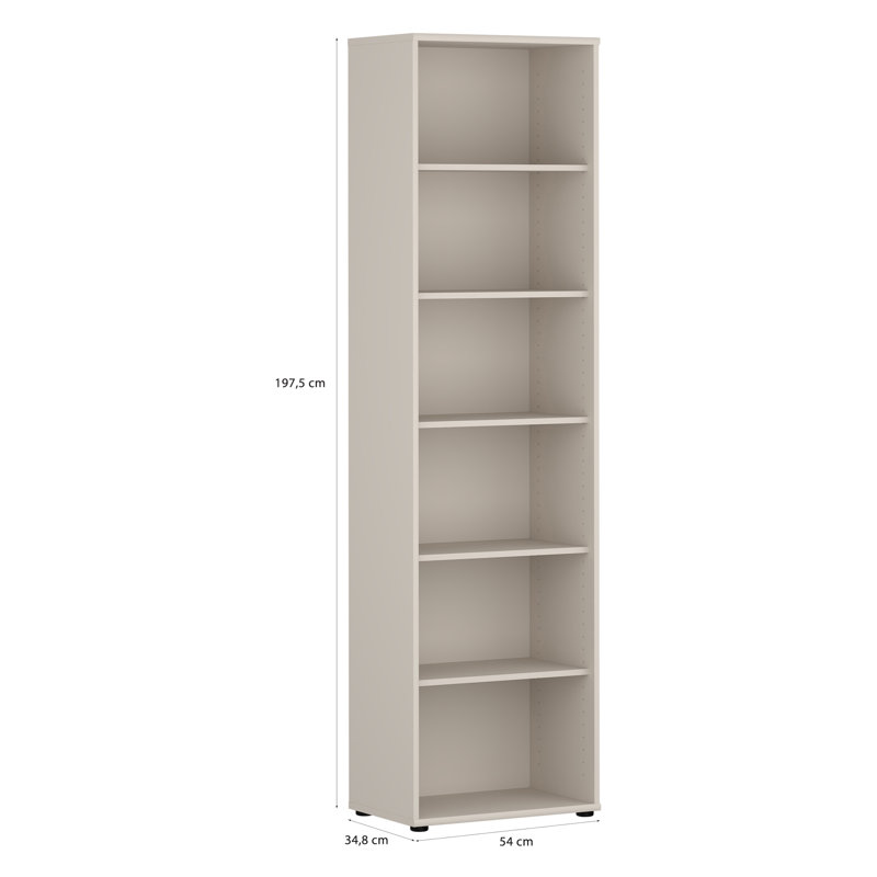 Tempra2 Bookcase, 197.5 cm H x 54 cm W x 34.8 cm D x, Beige