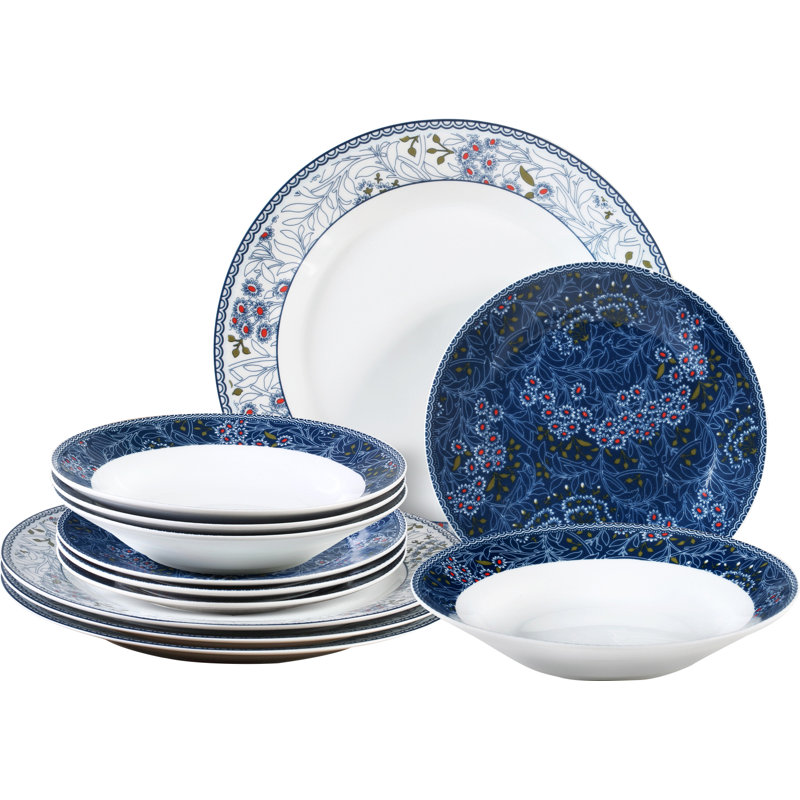 12pc Midnight Garden Dinner Set