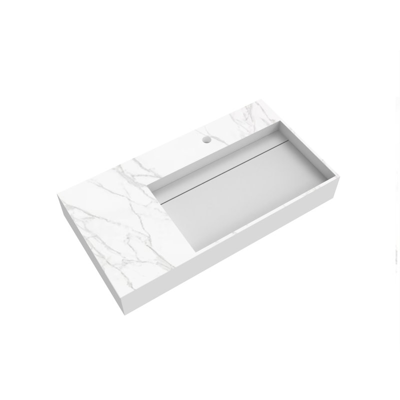 Lavabo de salle de bain mural 36 po avec lavabo droit Juniper