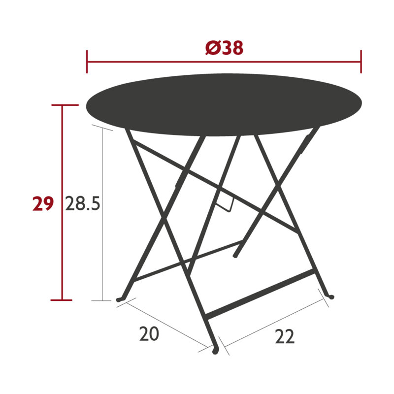 Table bistro Bistro, L 38 po x P 38 po x H 29 po, Guimauve