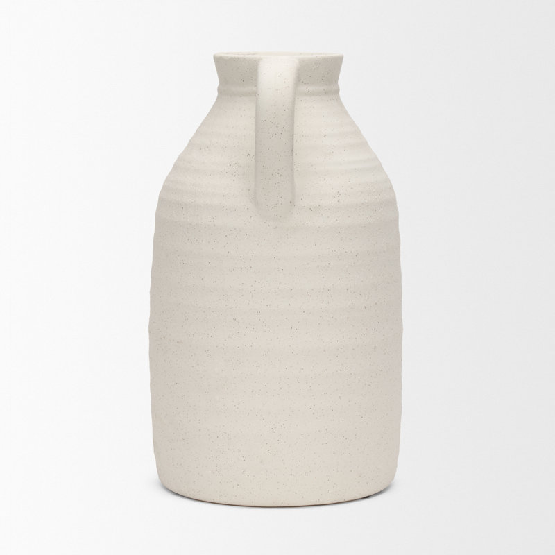 Grand vase en céramique Shorsey, Beige, H 15,35 po x l 9,44 po x P 9,05 po