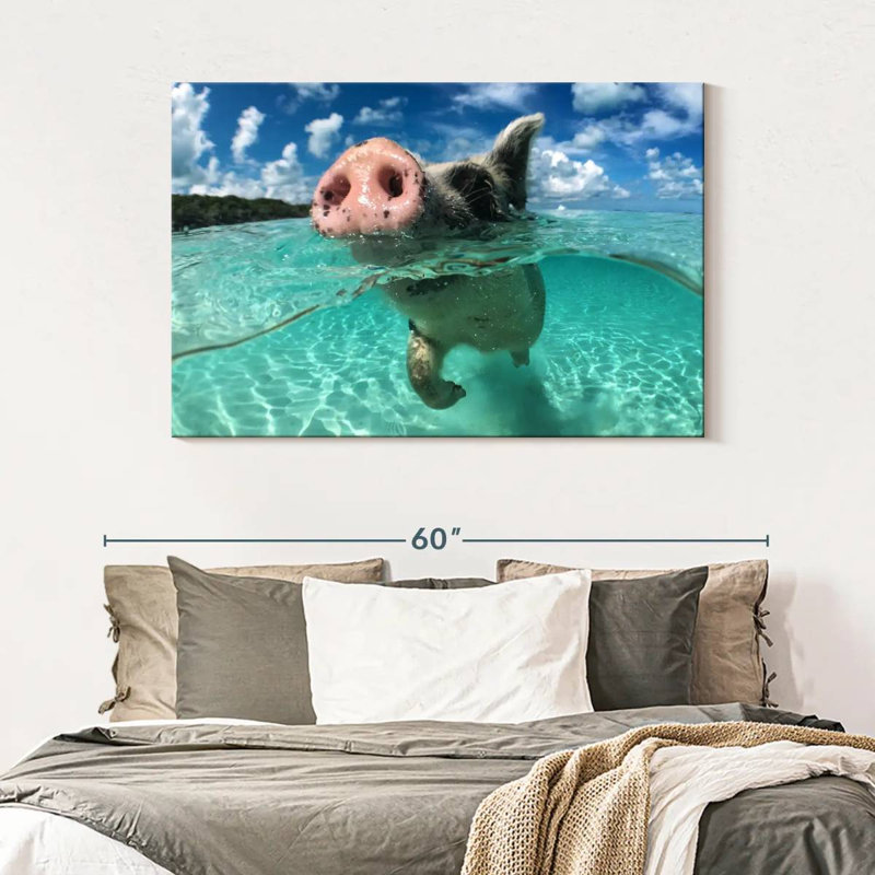 Brampt Swimming Pig, 32" H x 48" W