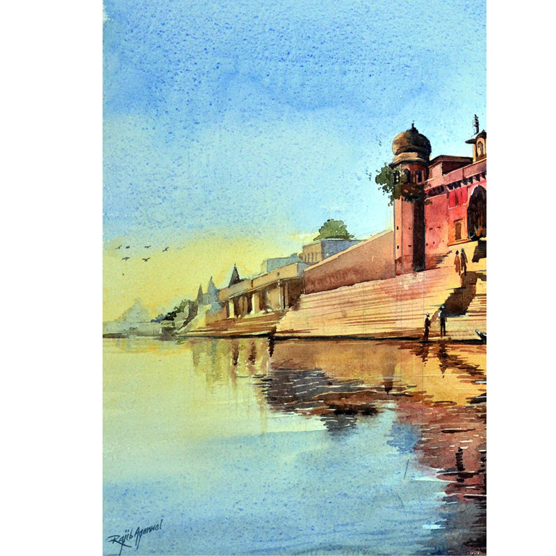 Chet Singh Ghat | Watercolor Painting By Rajib Agarwal