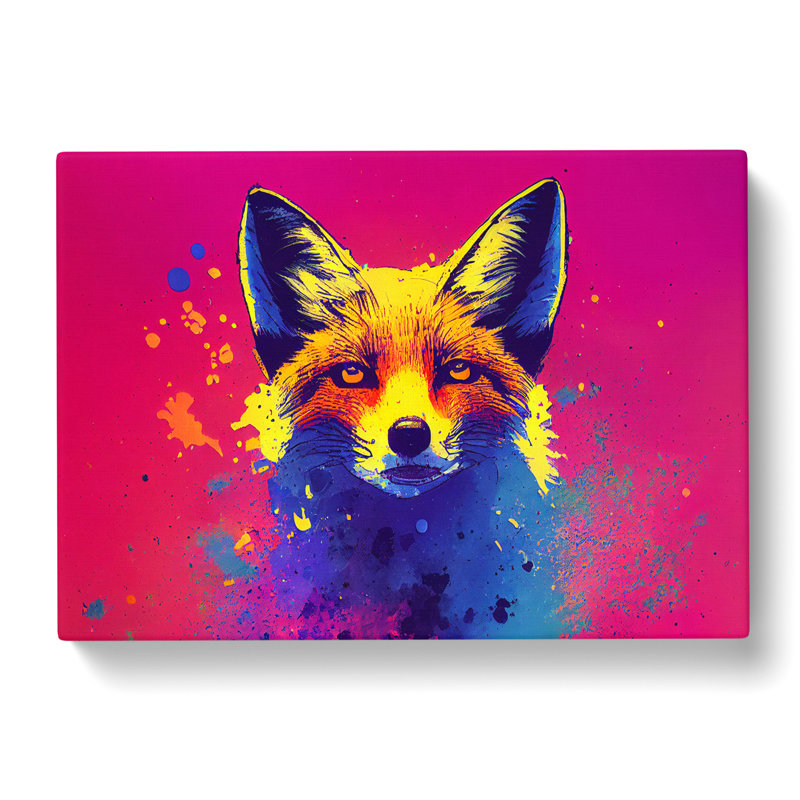 Fox Splatter Vol.3 - Wrapped Canvas Print, 35cm H x 50cm W x 3cm D