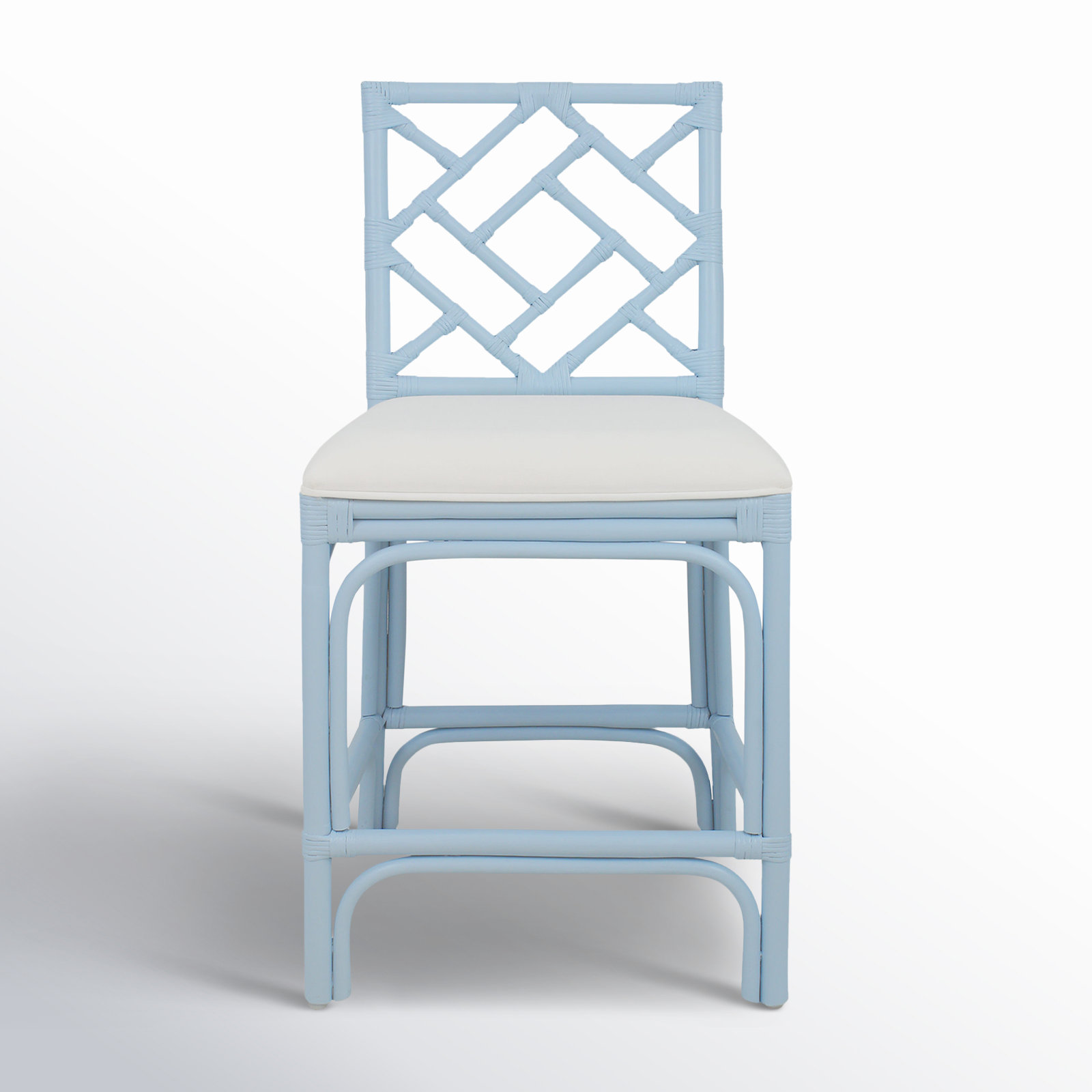 Fulton Bar and Counter Stool, Counter Stool (24" Seat Height), White Seat / Blue Frame
