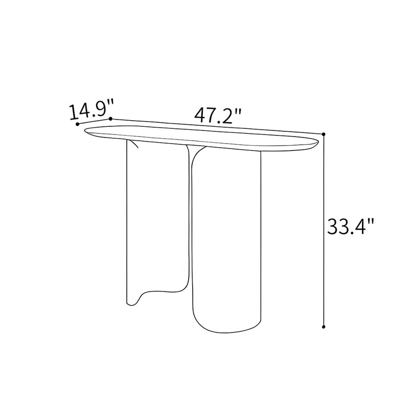 Console luxueuse en métal de style italien, H 33,4 po x l 47,2 po x P 14,9 po