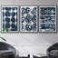«Indigo Memory I», ensemble de 3 toiles encadrées-97792176-97792175