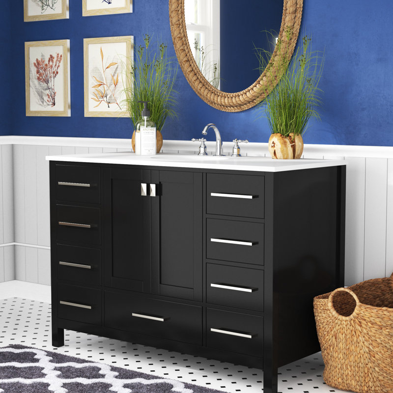 Ensemble de meuble-lavabo simple 48 po Irene, Noir