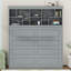 Grand lit escamotable avec tablettes supérieures et USB-107167751