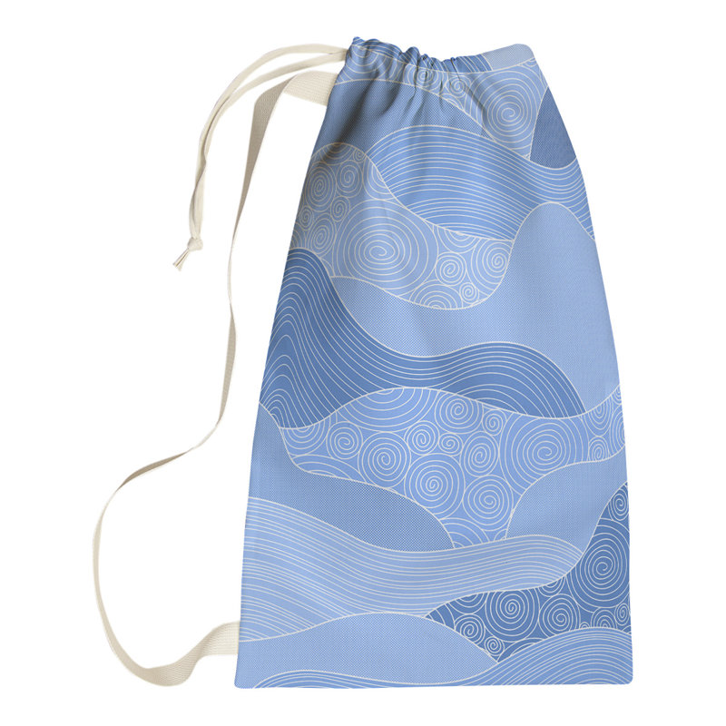 Leffel Fabric Laundry Bag with Handles, Small ( 64" H x 20" W x 1.5" D), Blue
