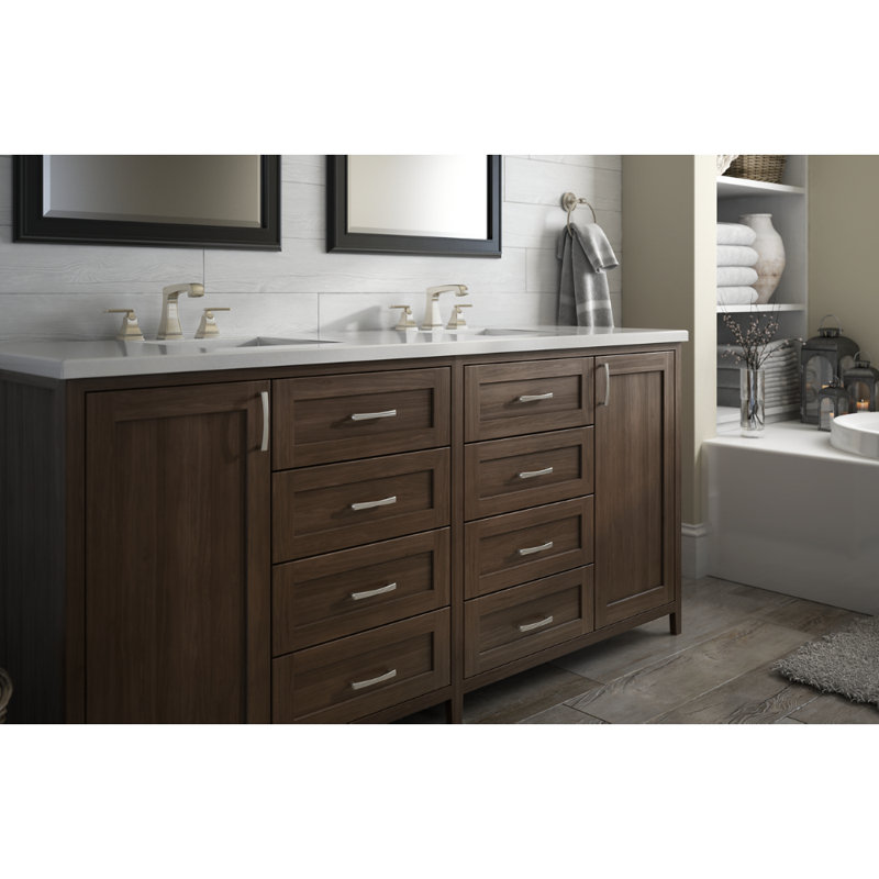 Satin Nickel 3" Modern Bar Cabinet Pull with Mounting Hardware