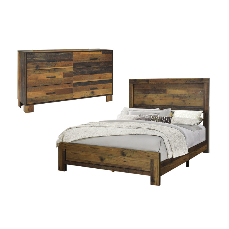 Ensemble de chambre à coucher 2 pièces avec commode Giah, Simple