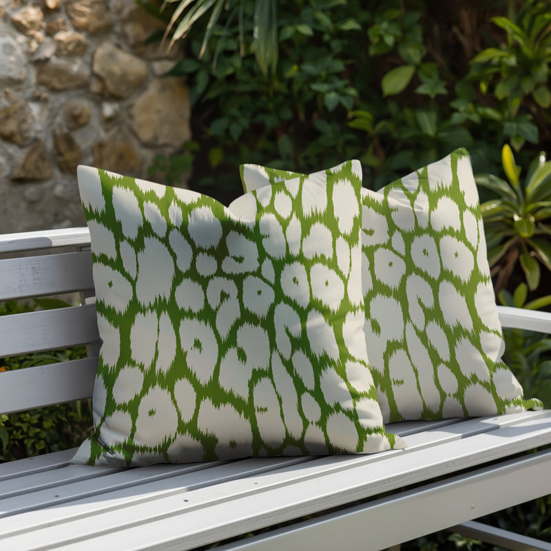 Oreiller réversible Clio Zebra, 16x16, Chartreuse