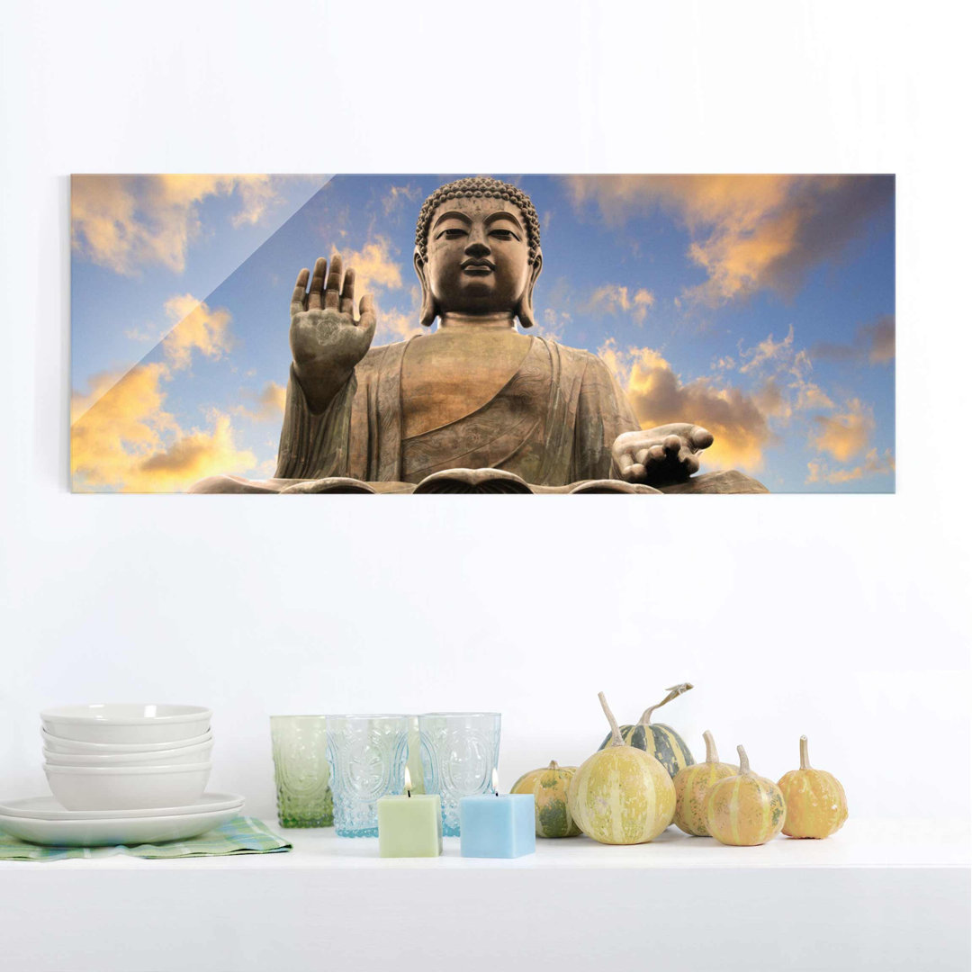 Glasbild Large Buddha