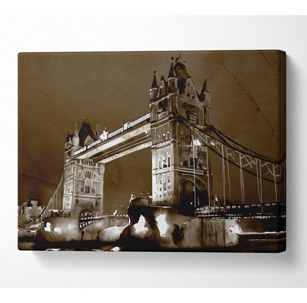 Kunstdruck London Bridge Chocolate Skys auf Leinwand