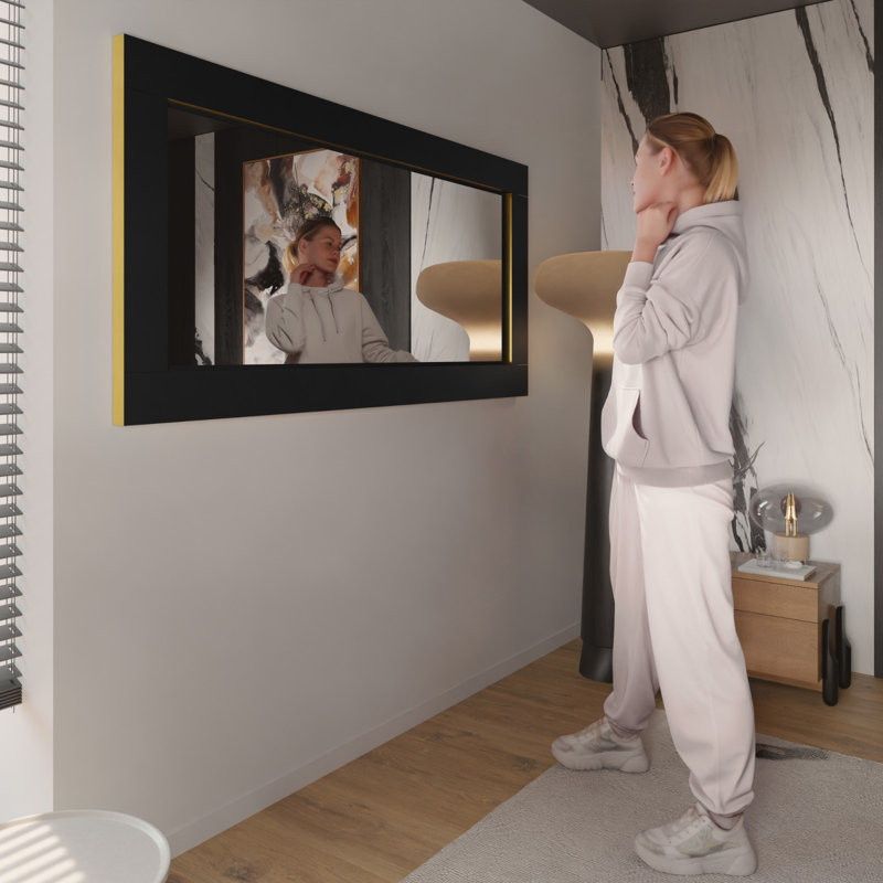Particle Board Mirror, MIRROR_VENO_BLACK_GOLD