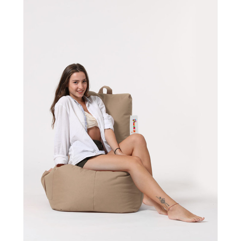 Petit fauteuil à billes, Polyester à 100 % de couleur vison