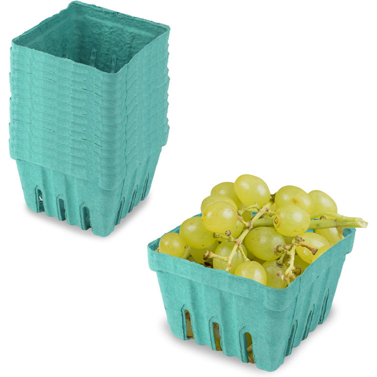 Blue Plastic Fruit Basket Set