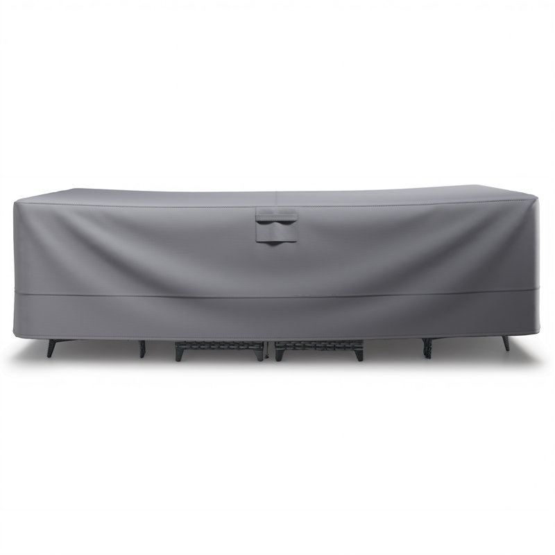 Durable 600D Oxford Fabric Outdoor Furniture Cover With Handles And Storage Bag, Gray, 28.15" H x 110.24" W x 84.25" D