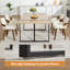  Table de salle à manger 70,8 po x 39,37 po de style campagnard industriel pour 6 à 8 personnes, table de cuisine rectangulaire avec structure en métal noir et plateau en bois aggloméré (chêne rustique)