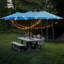 Parasol d'extérieur double face 15 pi x 9 pi avec base - bleu