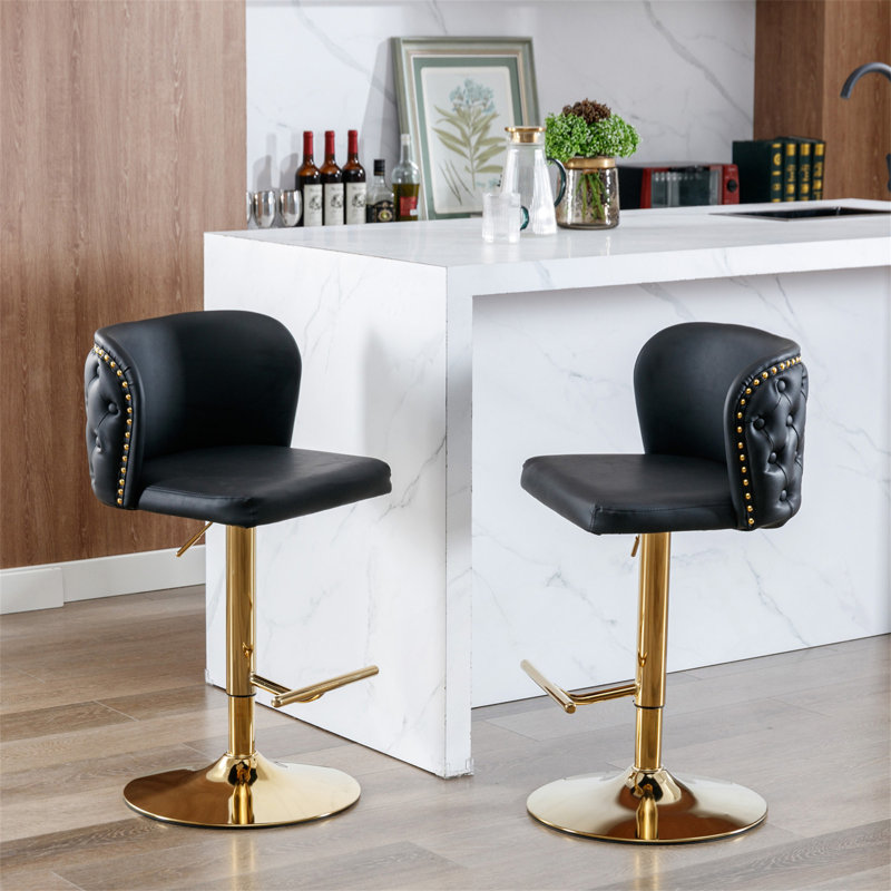 Tabourets pivotants avec hauteur de siège réglable, Noir