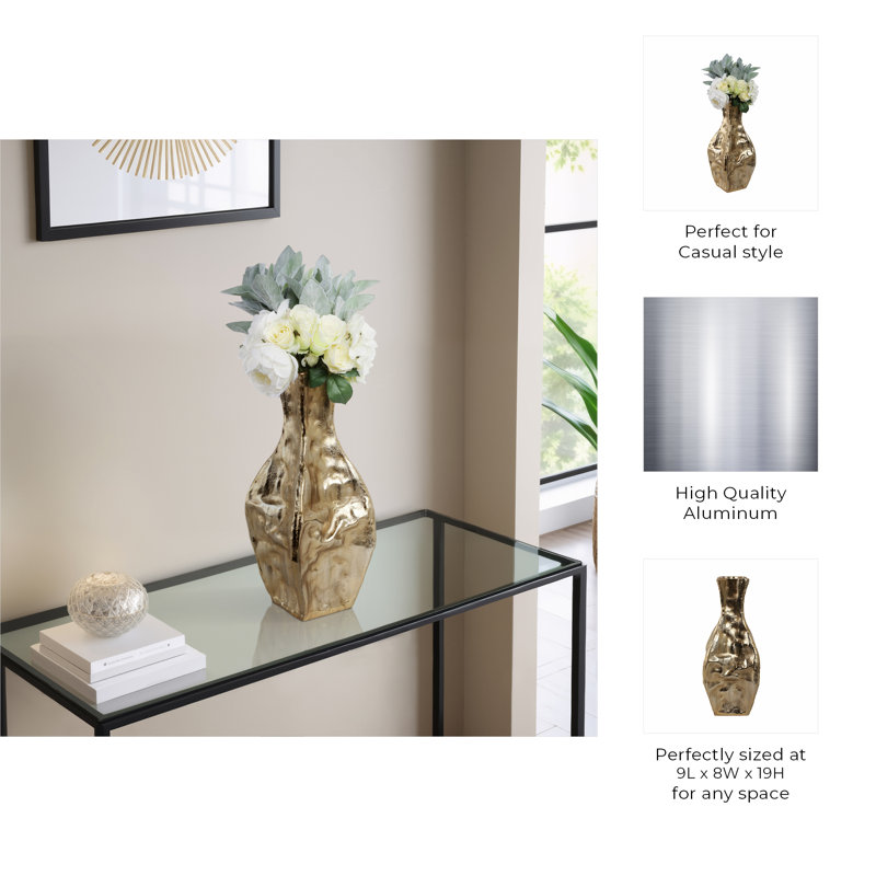 Bastia Handmade Metal Table Vase, 19" H x 9" W x 8" D