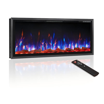 Smart WiFi Ultra-Slim Recessed and Wall Mounted Electric Fireplace with App Control