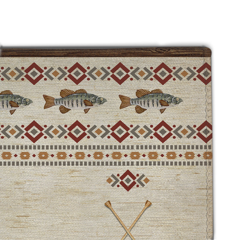 Fishing Expedition Chenille Indoor Rug, Rectangle 2' x 3'
