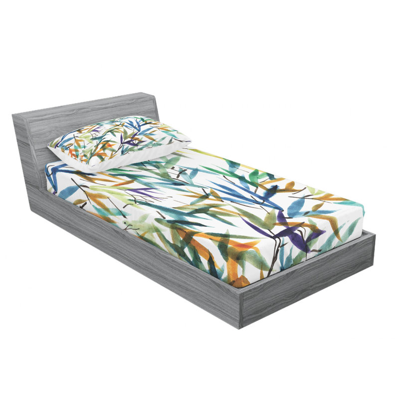 Microfiber Floral Sheet Set, Twin XL Sheet Set with 1 Pillowcase