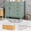 Meuble-lavabo mural moderne vert clair de 36 pouces, comptoir en céramique, porte d'armoire à fermeture en douceur et 4 tiroirs de rangement fonctionnels, mobilier de salle de bain pratique à usage quotidien-133663402