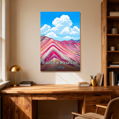 Scenic & Cityscapes Rainbow Mountain Peru Landscape Art Print