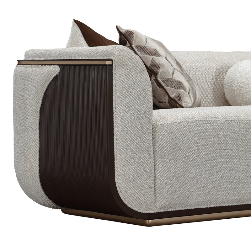 West Kensington Sofa - Buff/Seal Salt Caramel, Espresso Wood