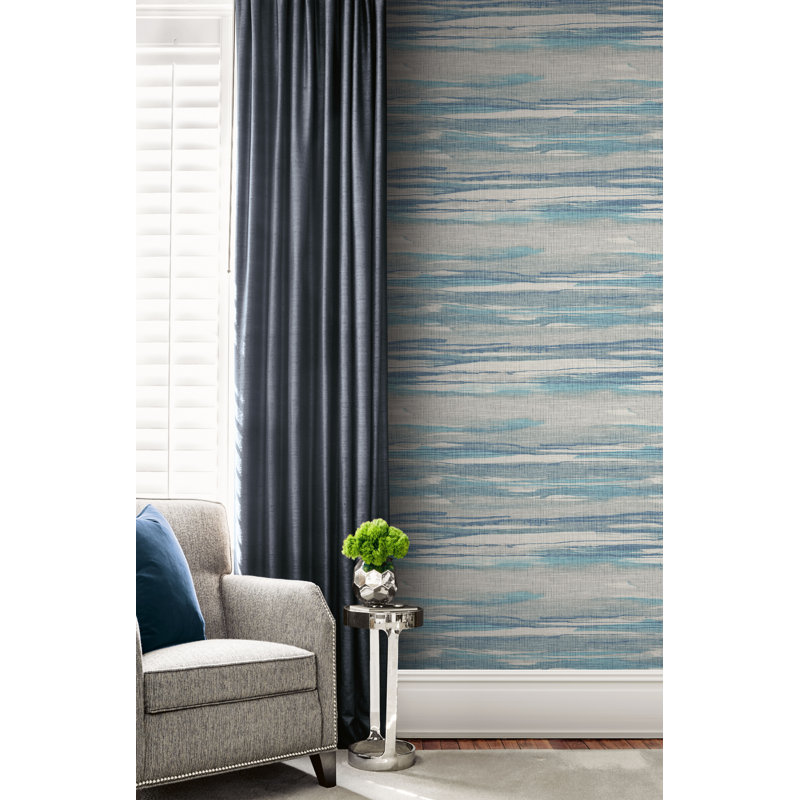 Rouleau de papier peint lisse L 27 pi x l 27 pi, Bleu / gris