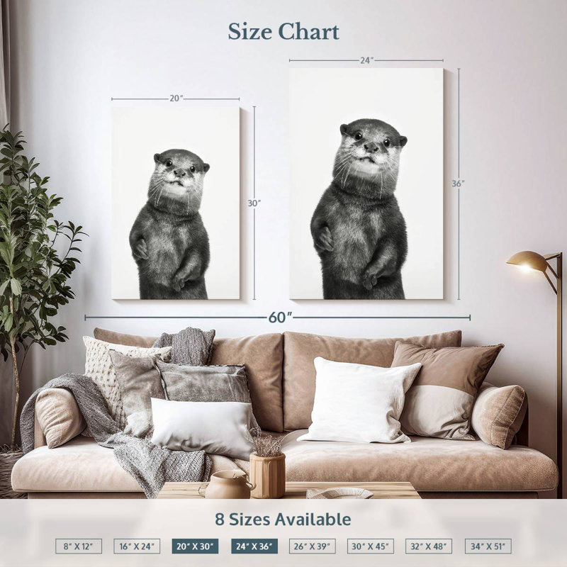 Brampt Monochrome Otter, 36" H x 24" W