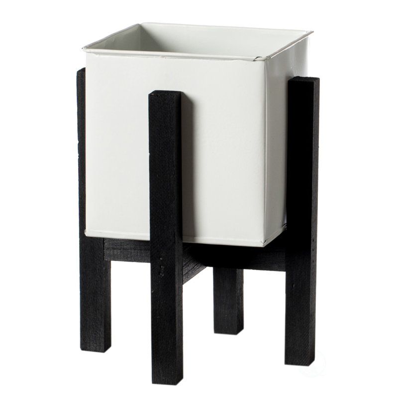Pot à fleurs en bois Eular, H 10,25 po x l 6 po x P 6 po