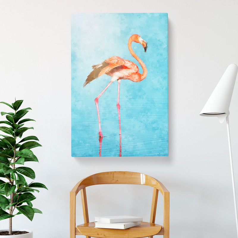 Flamingo Bird - Wrapped Canvas, 91cm H x 60cm W x 3cm D