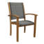 Riviera Teak Outdoor Sling Stacking Dining Arm Chair-685682407