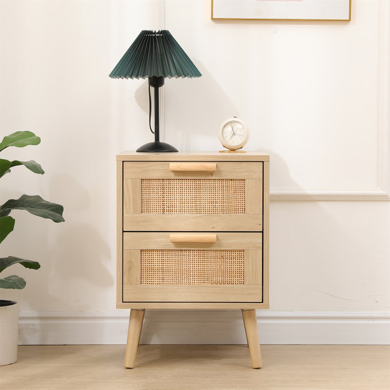 Alivianna 40cm W Solid + Manufactured Wood Bedside Table