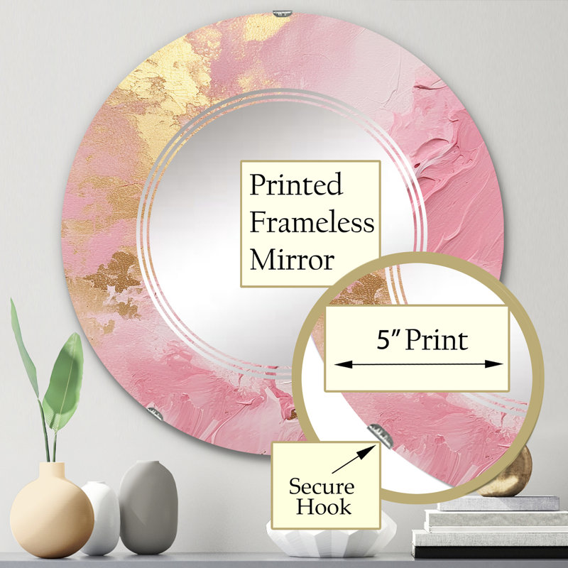 Waggener - Miroir mural moderne rond, 24 po x 24 po