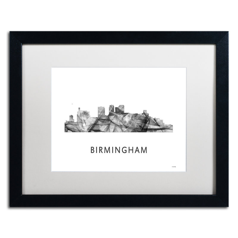 « birmingham alabama horizon wb », impression sur toile encadrée, H 16 po x l 20 po x P 0,5 po, Cadre noir